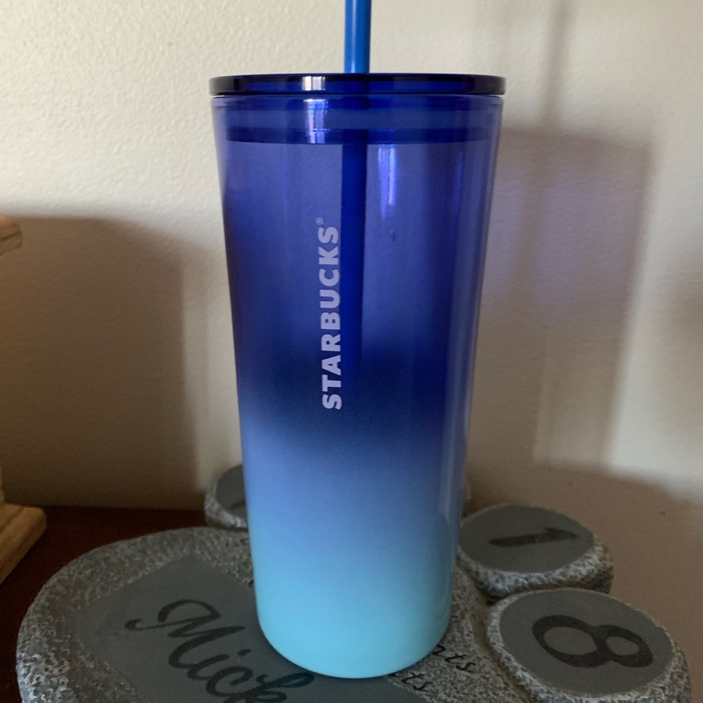 Starbucks blue glass cup